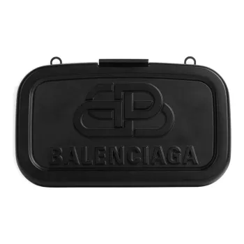 Balenciaga Bo Resin Mixed With Lambskin Crossbody Bag Shoulder Bag Small Size Women's Black