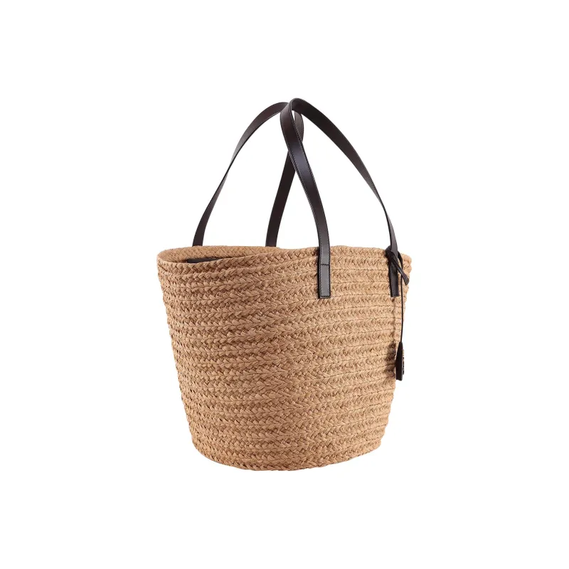 SAINT LAURENT Raffia Handbag Women's Light Brown-1