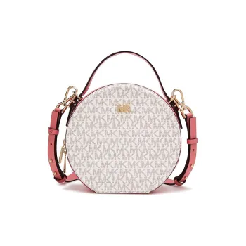 MICHAEL KORS Delaney Cow Leather Round Cake Bag Shoulder Bag Crossbody Bag Medium Size Women's Light Rose Red