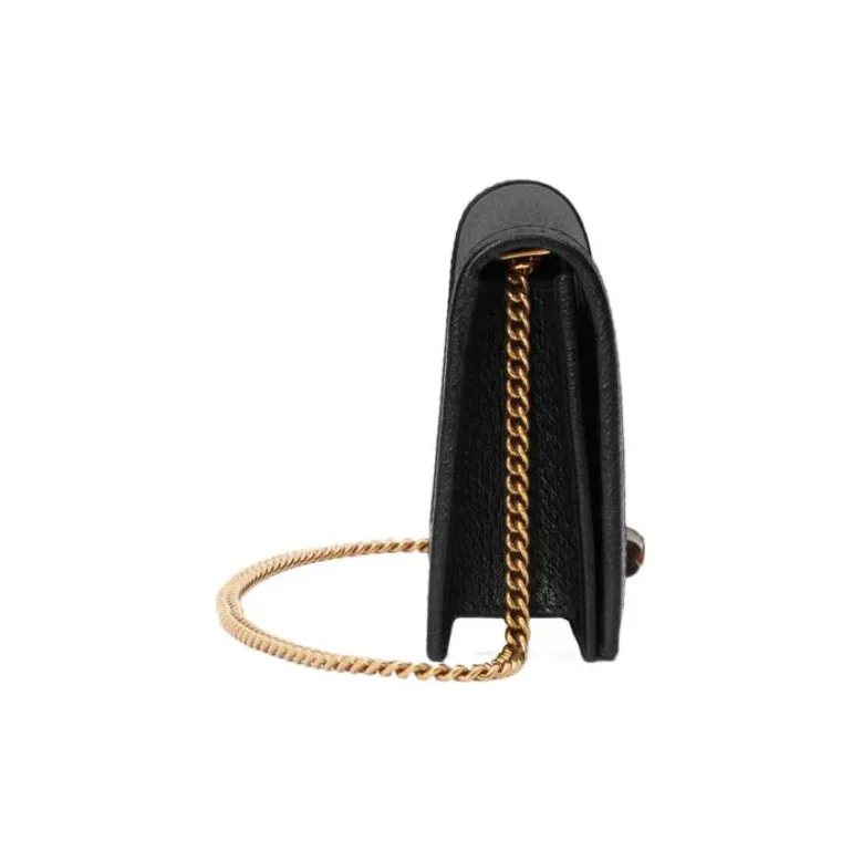 GUCCI Leather Crossbody Bag, Shoulder Bag Women's Black-2