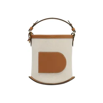 Delvau Canvas With Leather Shoulder Bag Crossbody Bag Handbag Mini Women's White/Brown