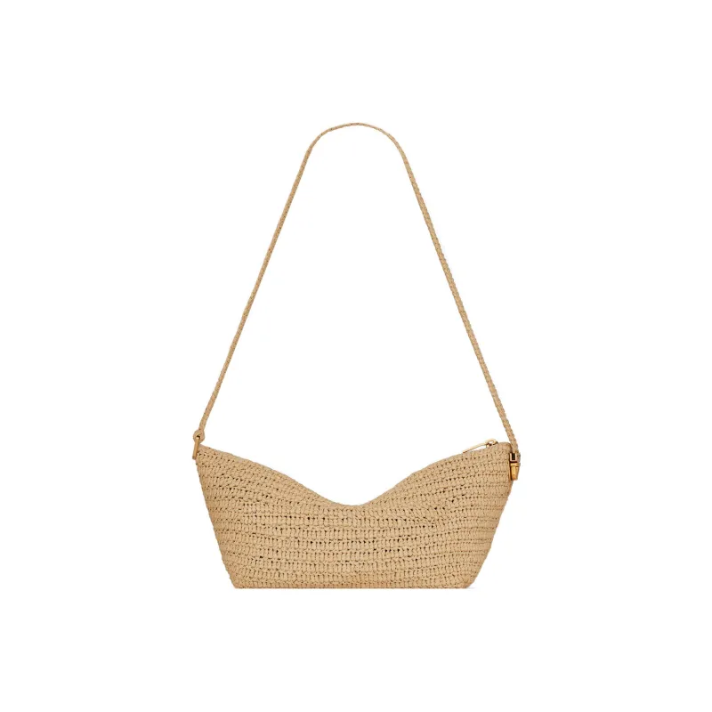 SAINT LAURENT TUC Faux Straw Woven Portable Crossbody Bag Shoulder Bag Women's Yellow-2