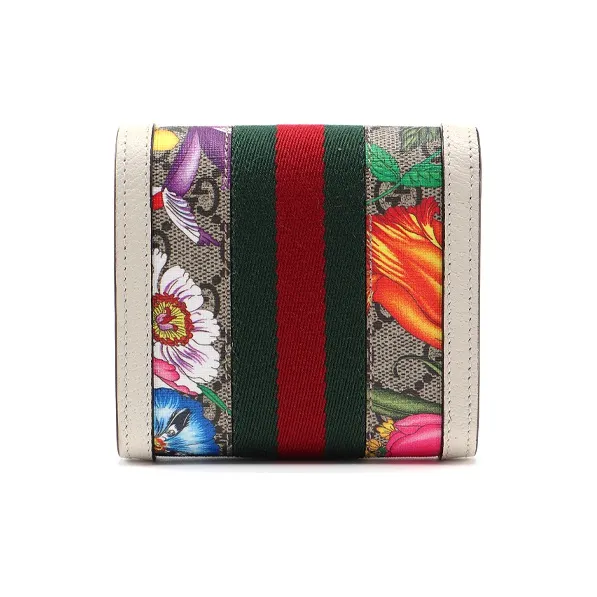 GUCCI Ophidia Canvas With Leather Wallet Women's Ebony/White/Multicolor-2