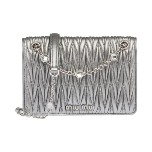 MIU MIU Matelassé Soft Sheep Leather Shoulder Bag, Crossbody Bag Women's ensemble