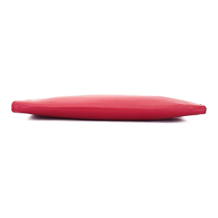 OFF WHITE Leather Pochette Clutch Unisex Red-4