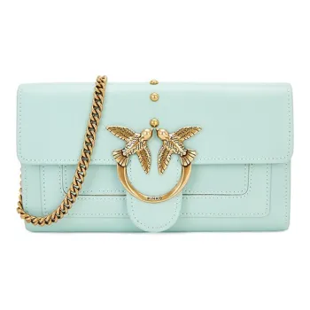 PINKO SIMPLY Leather Envelope Bag Robin Bag Shoulder Bag Crossbody Bag Mini Women's Light Green