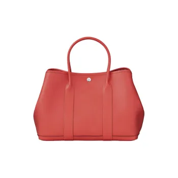 HERMES Garden Party Cow Leather Handbag Women's T5 Rose Jaipur Chalpur Pink