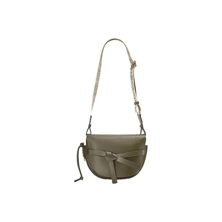 LOEWE Gate Soft Calfskin Handbag, Shoulder Bag, Crossbody Bag Trumpets Women's Green-1