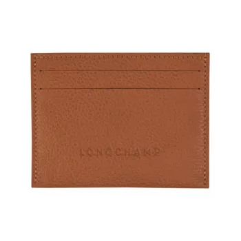 LONGCHAMP Le Foulonné Cow Leather Card Holder Card Holder Unisex Brown