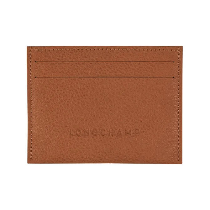LONGCHAMP Le Foulonné Cow Leather Card Holder Card Holder Unisex Brown-0