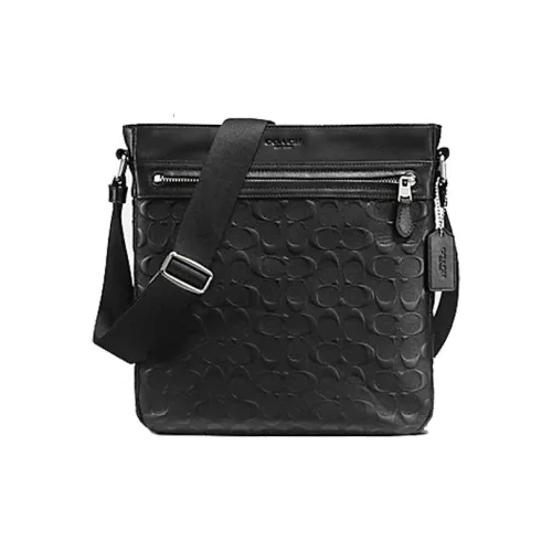 COACH Charles Leather Briefcases Shoulder Bag Crossbody Bag Medium Size Men's Black