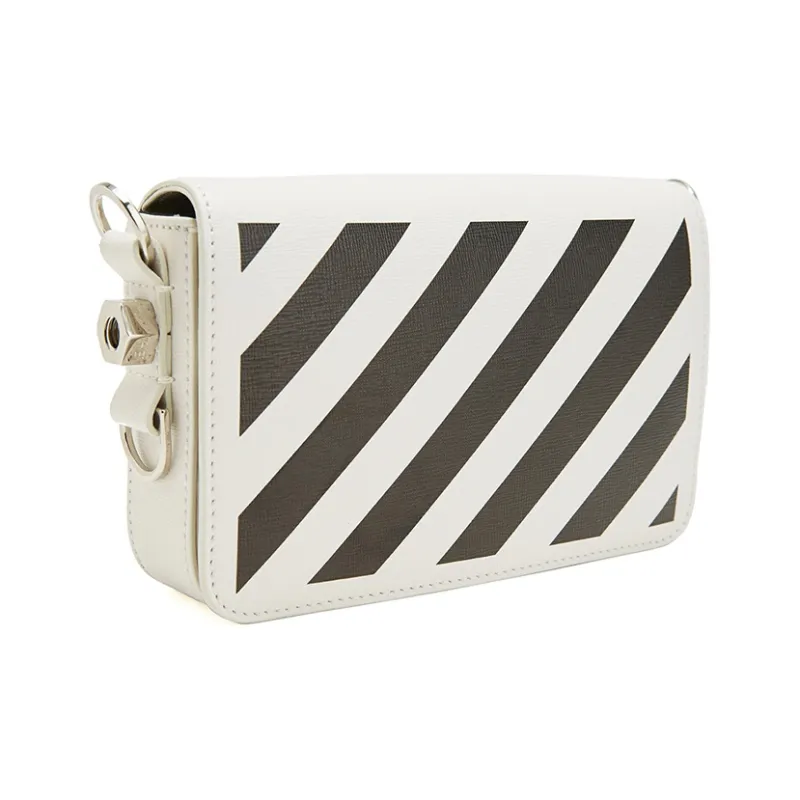 OFF WHITE Diag Polyurethane Shoulder Bag Crossbody Bag Small Size Women's White-1