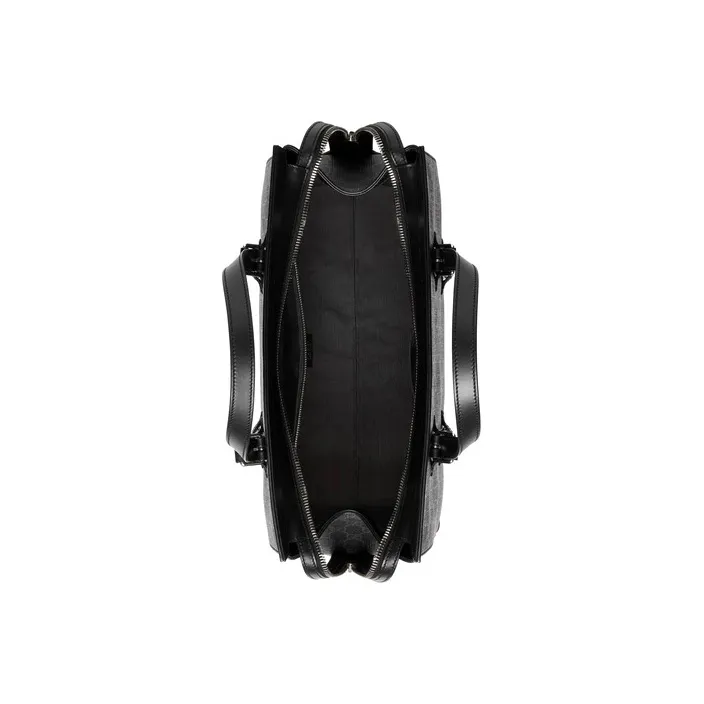GUCCI GG Canvas With Leather Corner Covered Tactical Tote Bag Crossbody Bag, Handbag Medium Size Men's Black-5