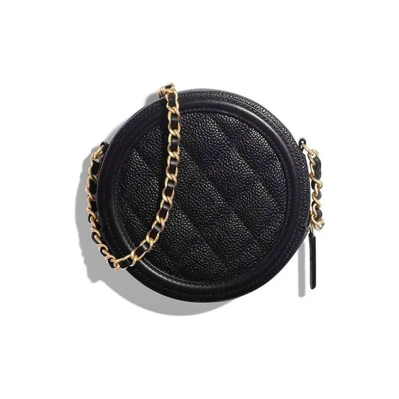 CHANEL 19Bag Grain Embossed Calfskin Round Bag, Chain Bag, Shoulder Bag Women's Black-1