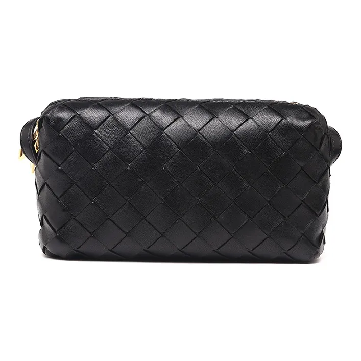 Bottega Veneta Intrecciato Crossbody Bag Gold tone Black-3