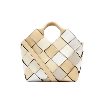 LOEWE Soft Grain Cow Leather Handbag Small Size Women's Beige Multicolor Cream