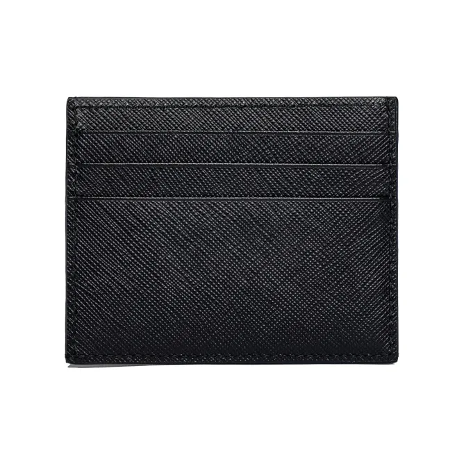 PRADA Leather Card Holder Unisex Black-1