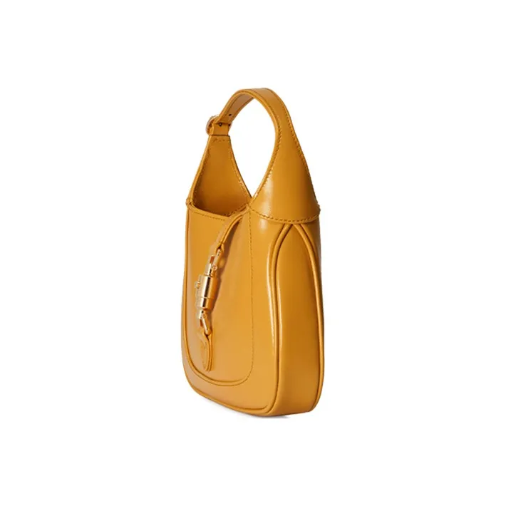 GUCCI Jackie 1961 Leather Crescent Shoulder Bag Shoulder Bag Crossbody Bag Women's Yellow-2