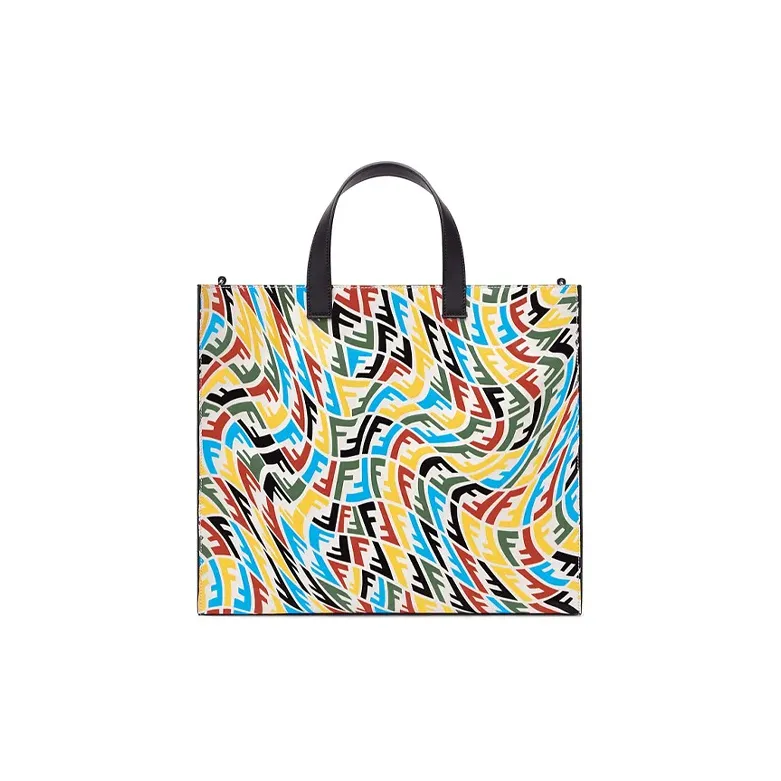 FENDI Leather Tote Bag Shopping Bag Handbag Shoulder Bag Unisex Multicolor-2