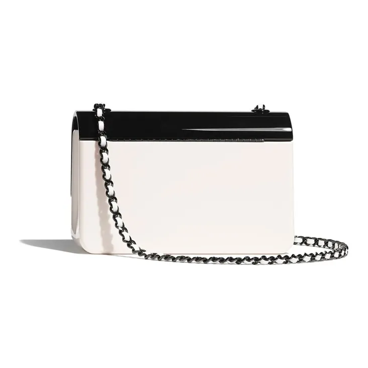CHANEL Alyx & Metal Shoulder Bag, Crossbody Bag Mini Women's Black White-1