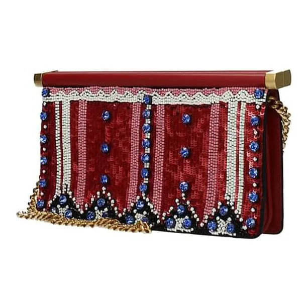Valentino Leather Clutch Women's Red-1