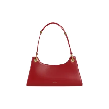 APEDE MOD Plain Weave Cow Leather Shoulder Bag Handbag Shoulder Bag Women's Cherry Red