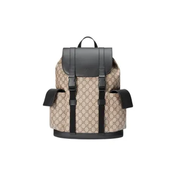 GUCCI PVC Backpack Men's Ebony/Beige