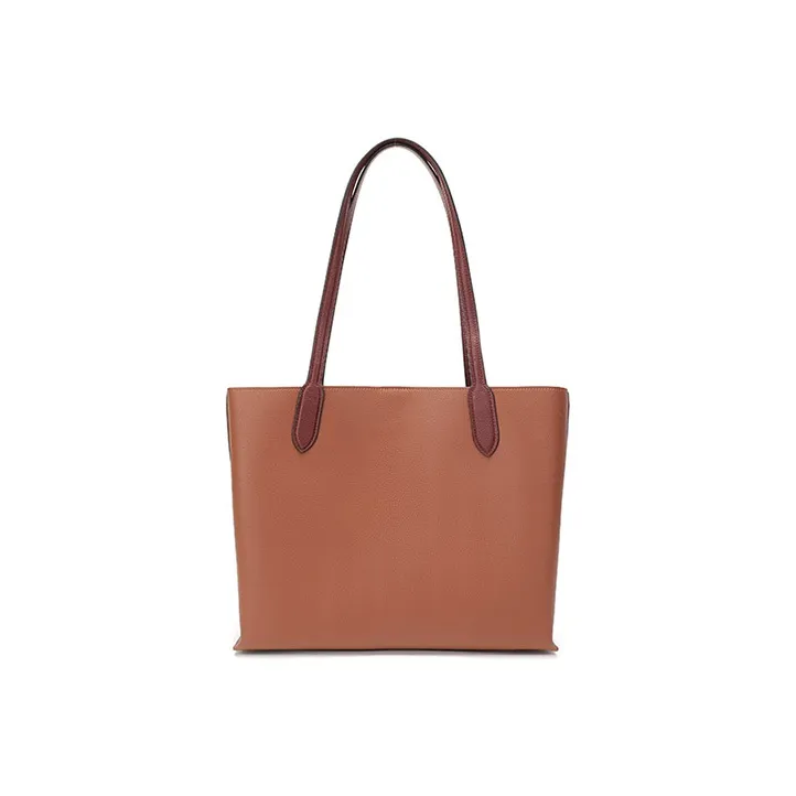 COACH Willow Leather Tote Bag, Shopping Bag, Shoulder Bag Regular Women's Saddles Brown-3