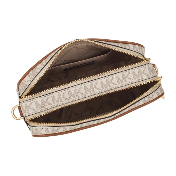 MICHAEL KORS Connie PVC Camera Bag Shoulder Bag Crossbody Bag Mini Women's Vanilla White & Brown-4