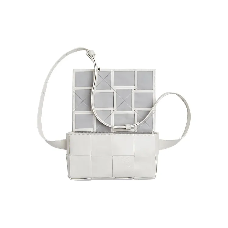Bottega Veneta Cassette Belt Cow Leather Fanny Pack Mini Men's White-1
