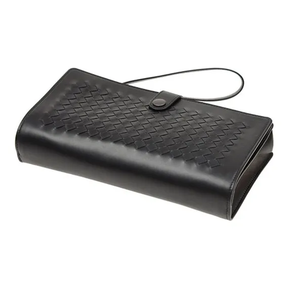 Bottega Veneta Sheepskin Wallet Men's Black-3