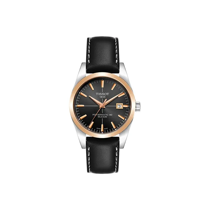 TISSOT Mechanical Movement Men's Watch Black Dial-0