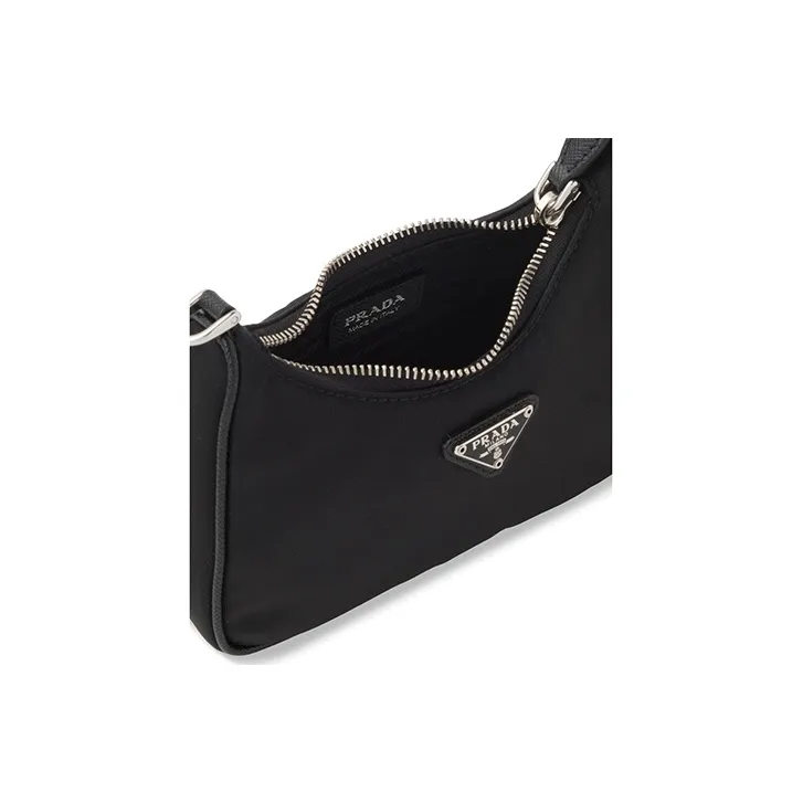 PRADA Re Edition Nylon With Leather Shoulder Bag, Handbag, Shoulder Bag Women's Black-5