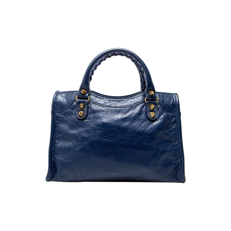 Balenciaga Sheepskin Handbag Mini Women's Blue-3