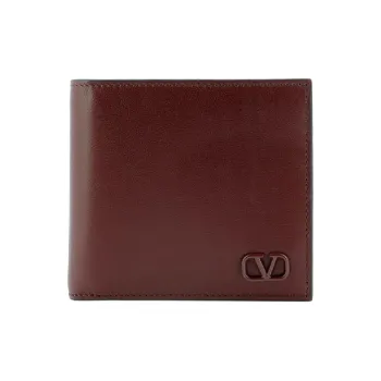 Valentino Leather Wallet Regular Unisex Burgundy