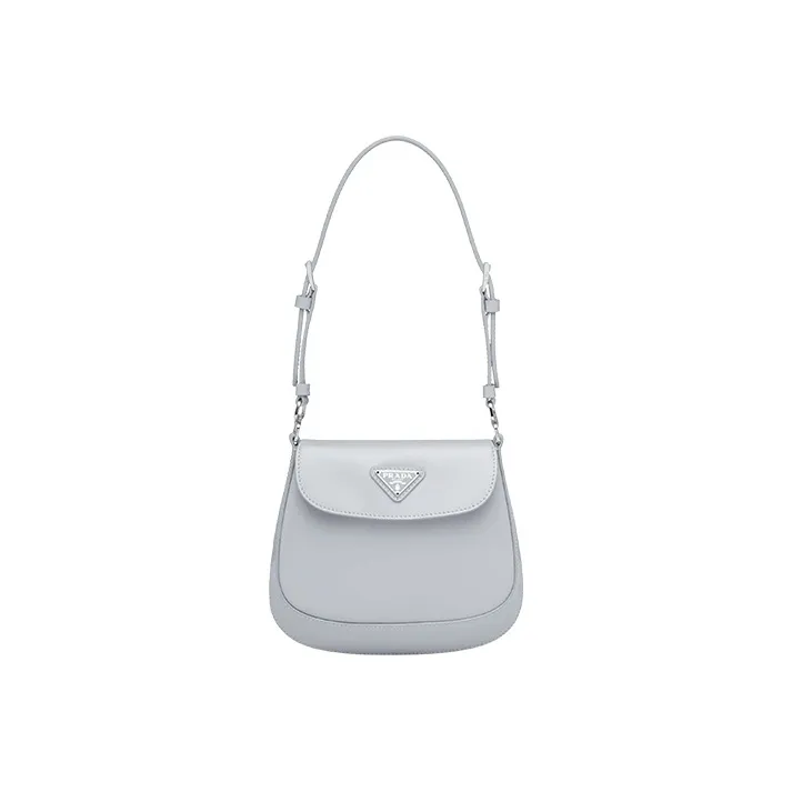 PRADA Cleo Shiny Leather Shoulder Bag Crossbody Bag Mini Women's Cornflower Blue-0