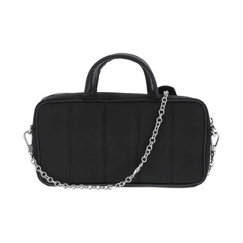 Marine Serre Cow Leather One Shoulder Handbags Women's Black-2