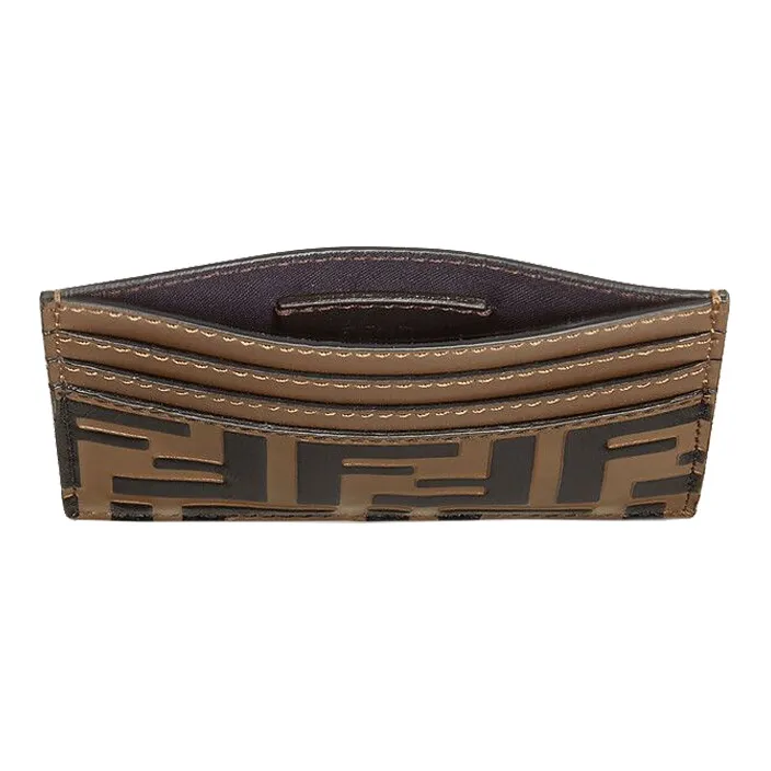 FENDI Calfskin Card Holder Card Holder Women's Brown-2