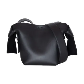 Acne Studios Soft Leather Bucket Bags Shoulder Bag Crossbody Bag Handbag Small Size Women's Black