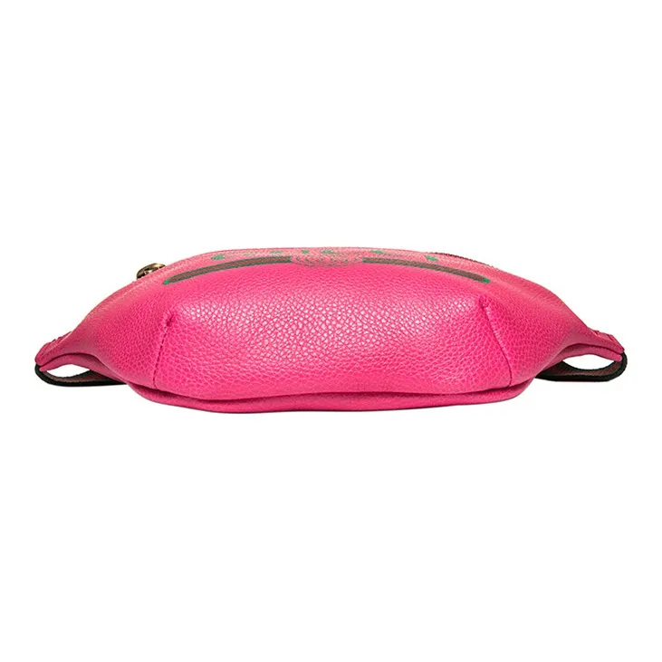GUCCI Leather Sling Bag Fanny Pack Small Size Unisex Rose Red-4