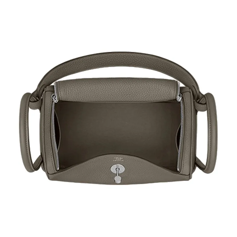 HERMES Lindy Clemence Bullock Leather Handbag Shoulder Bag Women's 8F Gris ÉTain Tin Gray-2