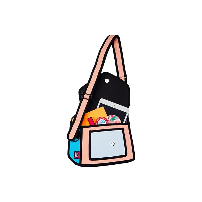JumpFromPaper Polyester Fabric Crossbody Bag Regular Unisex Cantaloupe Color-3