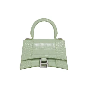 Balenciaga Hourglass Cow Leather Portable Crossbody Bag Shoulder Bag Women's Grass Green