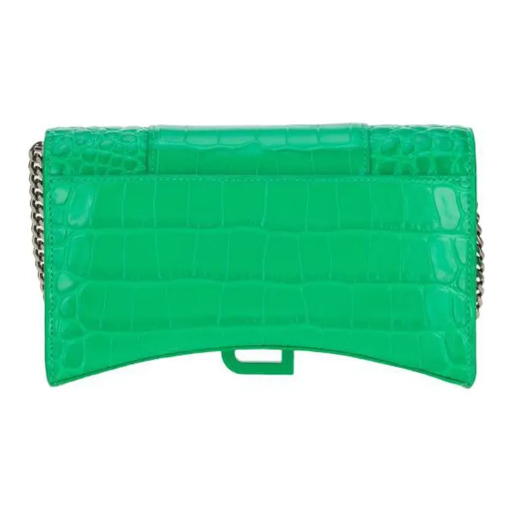 Balenciaga Leather Shoulder Bag Women's Green-2
