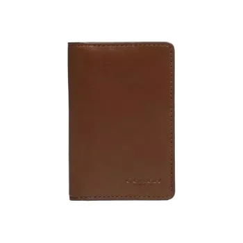 COACH Card Wallet Cow Leather Card Holder Wallet Unisex Brown Red