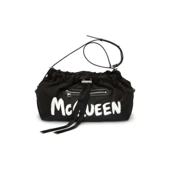 Alexander McQueen Bundle Nylon Shoulder Bag, Crossbody Bag, Handbag Women's Black/White