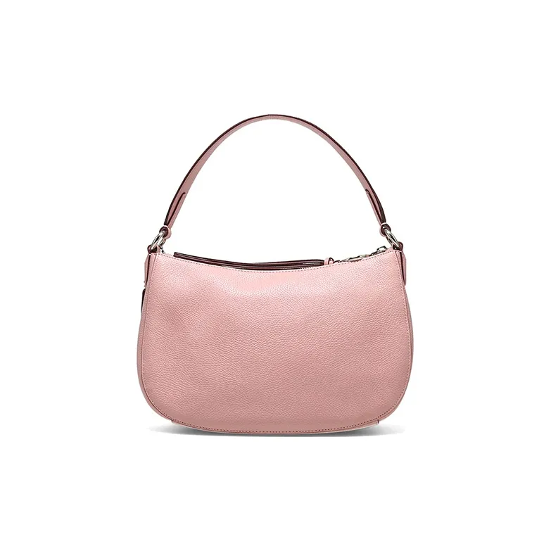 COACH Leather Hobo Bag Portable Crossbody Bag Shoulder Bag Large Size Women's Pink-2
