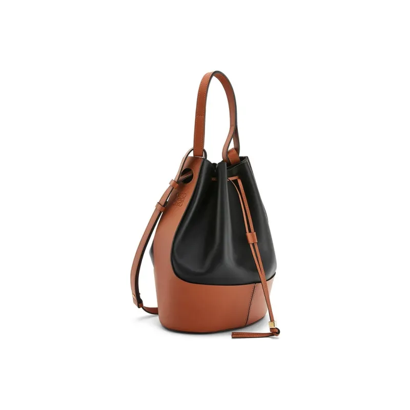 LOEWE Balloon Napa Calf Leather Balloon Bag Bucket Bag Handbag Shoulder Bag Crossbody Bag Large Size Women's Black/Tan-1