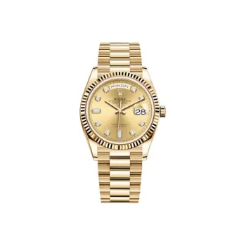 ROLEX Week type Calendar Automatic Mechanical Movement Unisex Watch 36mm Gold Dial 18ct Gold Watch Case