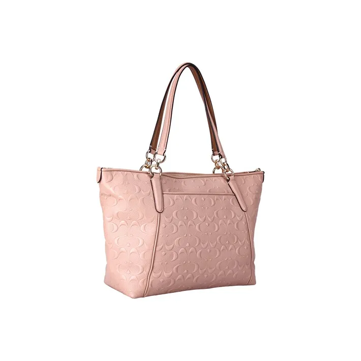 COACH Ava Leather Tote Bag Handbag Shoulder Bag Women's Beige Brown Color-1